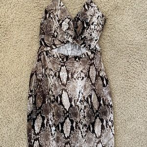Snake Skin cut out mini dress